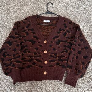 Double Zero Brown Leopard Cardigan
